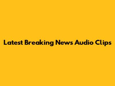 Latest Breaking News Audio Clips
