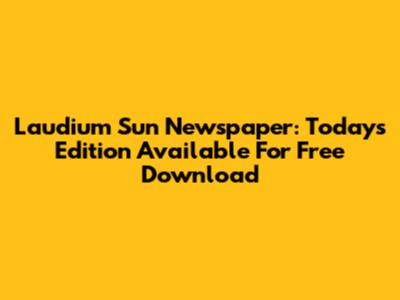 Laudium Sun Newspaper: Today's Edition Available For Free Download