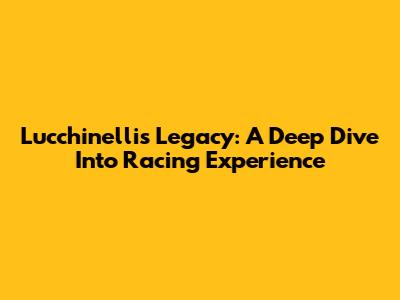 Lucchinelli's Legacy: A Deep Dive Into Racing Experience