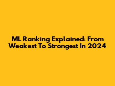 ML Ranking Explained: From Weakest To Strongest In 2024