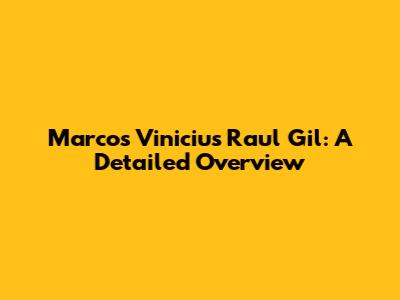 Marcos Vinicius Raul Gil: A Detailed Overview