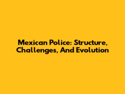 Mexican Police: Structure, Challenges, And Evolution