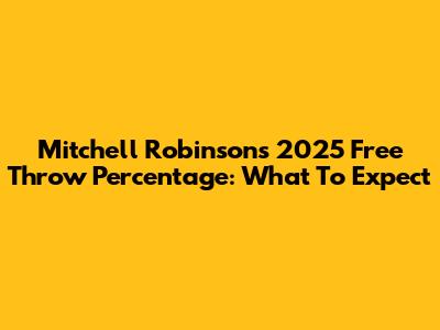 Mitchell Robinson's 2025 Free Throw Percentage: What To Expect