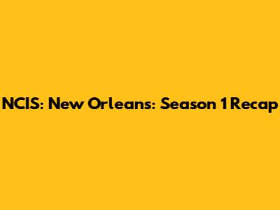 NCIS: New Orleans: Season 1 Recap