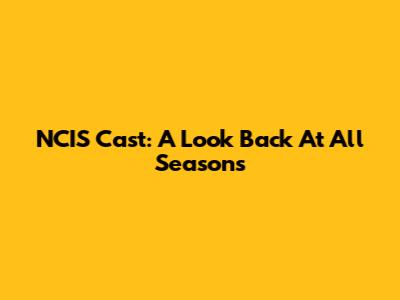 NCIS Cast: A Look Back At All Seasons