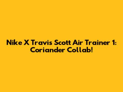 Nike X Travis Scott Air Trainer 1: Coriander Collab!