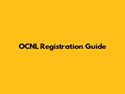OCNL Registration Guide