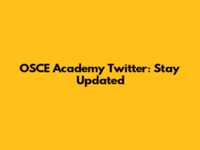 OSCE Academy Twitter: Stay Updated