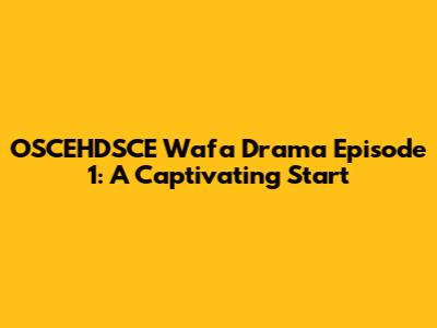 OSCEHDSCE Wafa Drama Episode 1: A Captivating Start