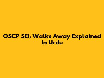 OSCP SEI: Walks Away Explained In Urdu