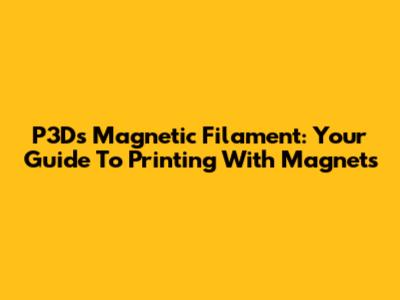P3D's Magnetic Filament: Your Guide To Printing With Magnets