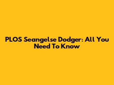 PLOS Seangelse Dodger: All You Need To Know