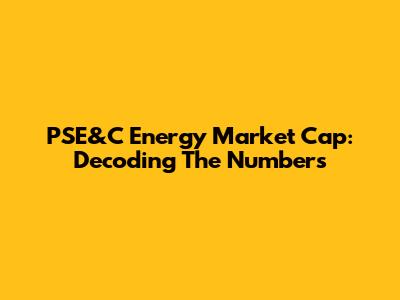 PSE&C Energy Market Cap: Decoding The Numbers