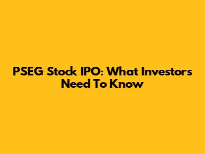 PSEG Stock IPO: What Investors Need To Know