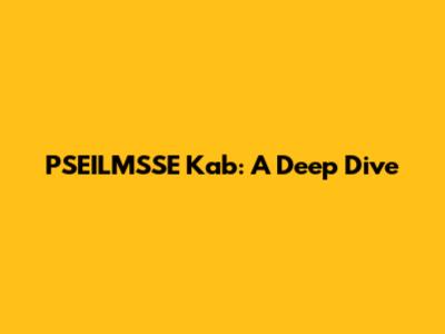 PSEILMSSE Kab: A Deep Dive