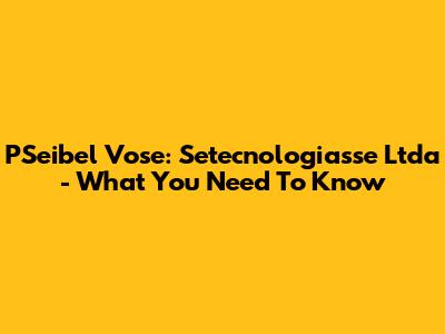PSeibel Vose: Setecnologiasse Ltda - What You Need To Know