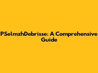 PSelmzhDebrisse: A Comprehensive Guide