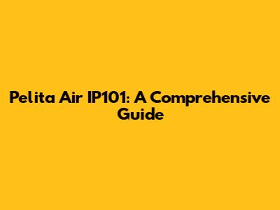 Pelita Air IP101: A Comprehensive Guide