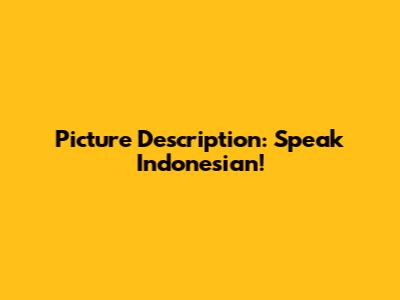 Picture Description: Speak Indonesian!