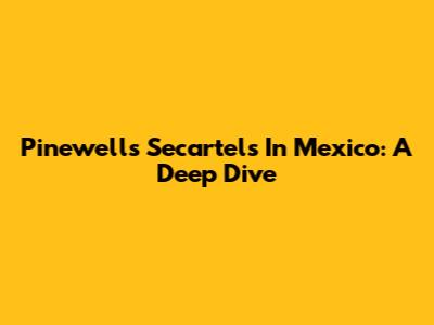 Pinewells Secartels In Mexico: A Deep Dive