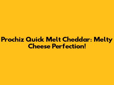 Prochiz Quick Melt Cheddar: Melty Cheese Perfection!