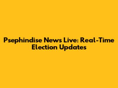 Psephindise News Live: Real-Time Election Updates