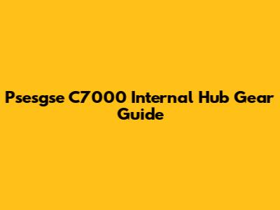 Psesgse C7000 Internal Hub Gear Guide