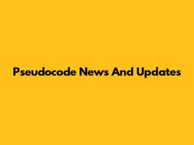 Pseudocode News And Updates