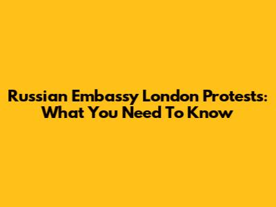Russian Embassy London Protests: What You Need To Know