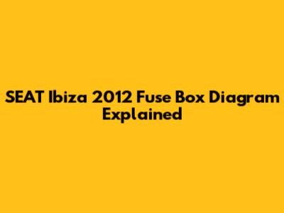 SEAT Ibiza 2012 Fuse Box Diagram Explained