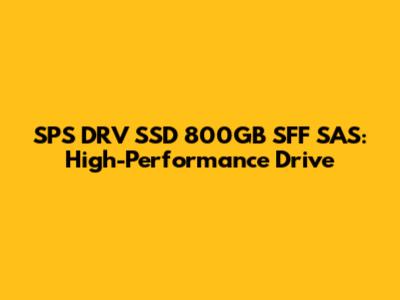SPS DRV SSD 800GB SFF SAS:  High-Performance Drive