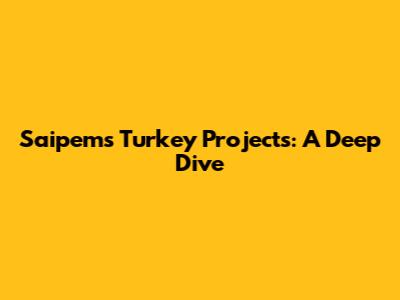 Saipem's Turkey Projects: A Deep Dive