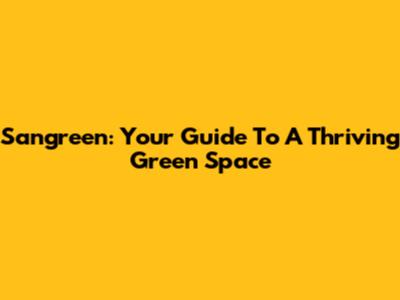 Sangreen: Your Guide To A Thriving Green Space