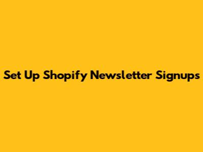 Set Up Shopify Newsletter Signups