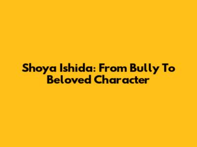 Shoya Ishida: From Bully To Beloved Character