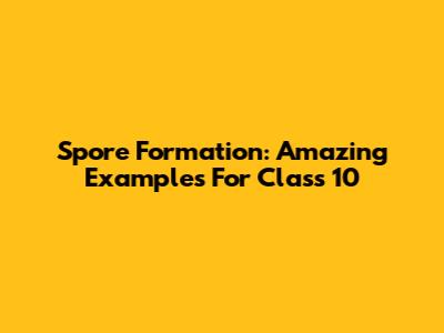 Spore Formation: Amazing Examples For Class 10