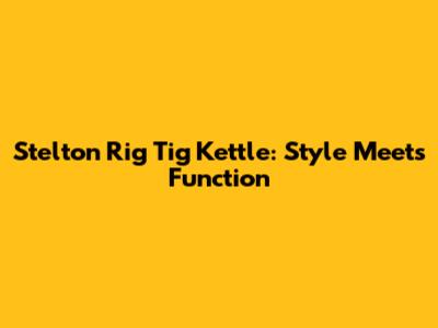 Stelton Rig Tig Kettle: Style Meets Function