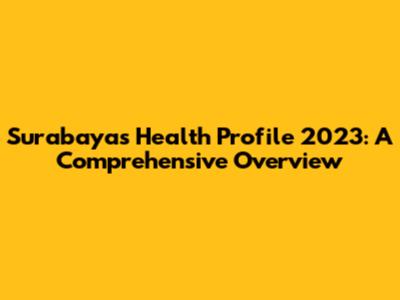 Surabaya's Health Profile 2023: A Comprehensive Overview