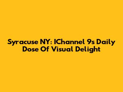 Syracuse NY: IChannel 9's Daily Dose Of Visual Delight