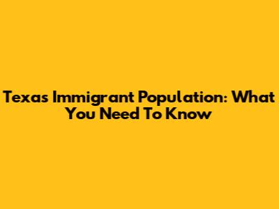 Texas Immigrant Population: What You Need To Know