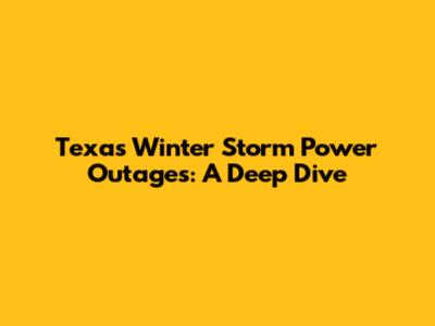 Texas Winter Storm Power Outages: A Deep Dive