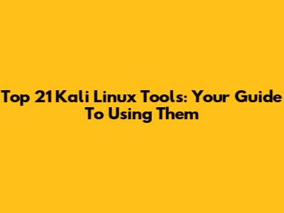 Top 21 Kali Linux Tools: Your Guide To Using Them