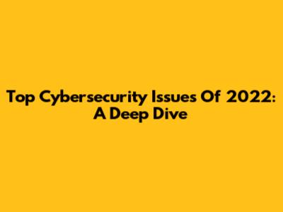 Top Cybersecurity Issues Of 2022: A Deep Dive