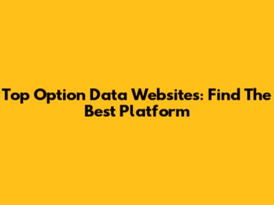 Top Option Data Websites: Find The Best Platform