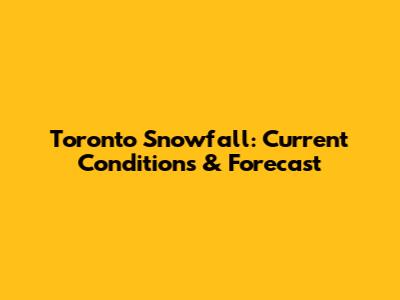 Toronto Snowfall: Current Conditions & Forecast