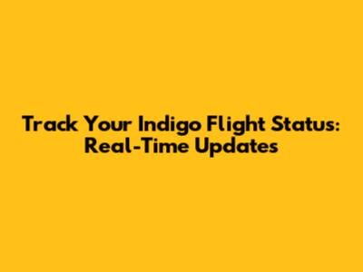 Track Your Indigo Flight Status: Real-Time Updates