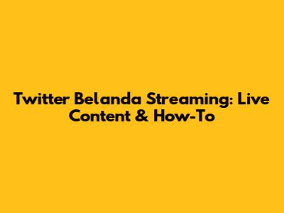 Twitter Belanda Streaming: Live Content & How-To