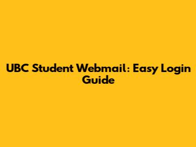 UBC Student Webmail: Easy Login Guide
