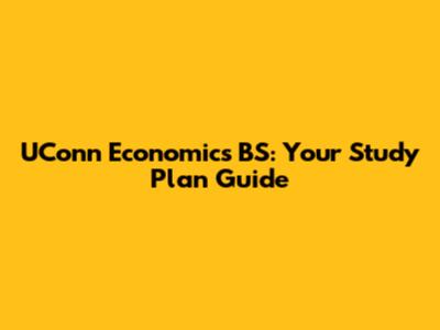 UConn Economics BS: Your Study Plan Guide