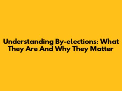 Understanding By-elections: What They Are And Why They Matter